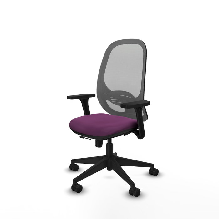 PIQUERAS Y CRESPO Silla de oficina Cilanco con mecanismo Sincro/Traslack, Morado y Gris