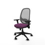 PIQUERAS Y CRESPO Silla de oficina Cilanco con mecanismo Sincro/Traslack, Morado y Gris