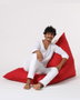 Atelier Del Sofa Pouf Gigante Cama Piramidal Rojo 145x90x35 cm Poliester Impermeable para Jardin