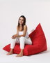Atelier Del Sofa Pouf Gigante Cama Piramidal Rojo 145x90x35 cm Poliester Impermeable para Jardin