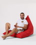 Atelier Del Sofa Pouf Gigante Cama Piramidal Rojo 145x90x35 cm Poliester Impermeable para Jardin