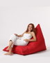 Atelier Del Sofa Pouf Gigante Cama Piramidal Rojo 145x90x35 cm Poliester Impermeable para Jardin