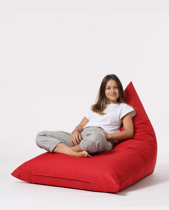 Atelier Del Sofa Pouf Gigante Cama Piramidal Rojo 145x90x35 cm Poliester Impermeable para Jardin