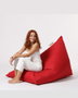 Atelier Del Sofa Pouf Gigante Cama Piramidal Rojo 145x90x35 cm Poliester Impermeable para Jardin