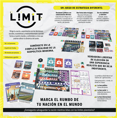 Ludonaute LULIM01ES Limit - Juego de Mesa Estratégico Geopolítico y Cooperativo, de 1 a 6 Jugadores, en Español (Castellano), a Partir de 14 Años