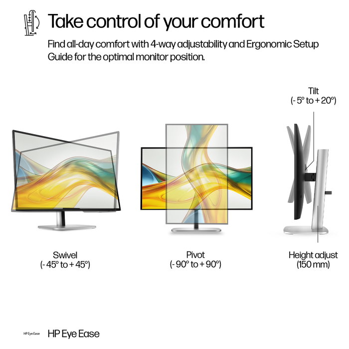 HP Pro 527pq Monitor de 27 Pulgadas (68.6 cm) QHD 2560 x 1440 IPS 5ms 100Hz 16:9 con USB-C Hub, HDMI, DisplayPort, USB 3.2, VESA, Negro/Plata