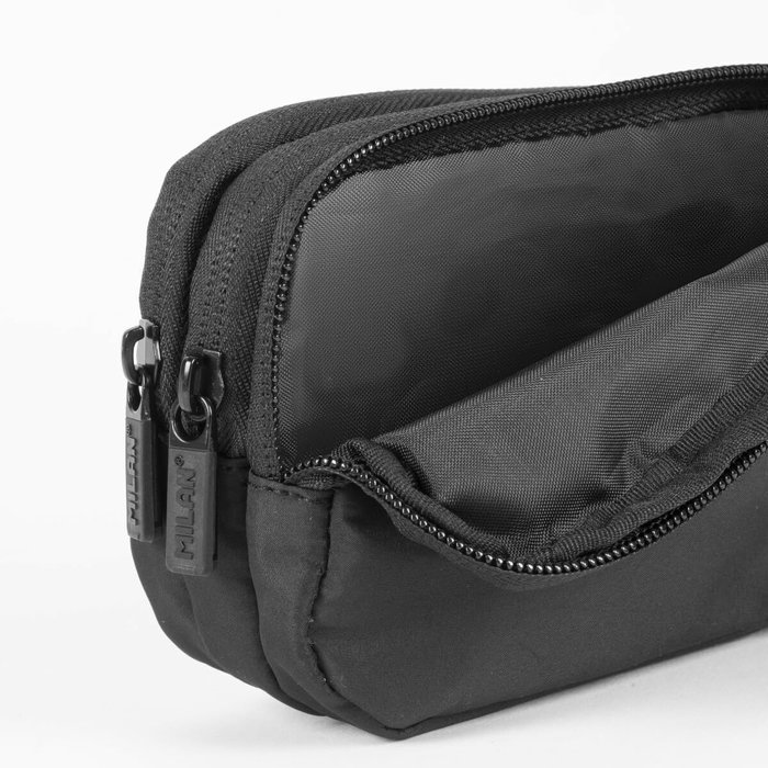 Milan Portatodo Serie Shadow 3 Cremalleras Negro Milan Portatodo Serie Shadow 3 Cremalleras Negro