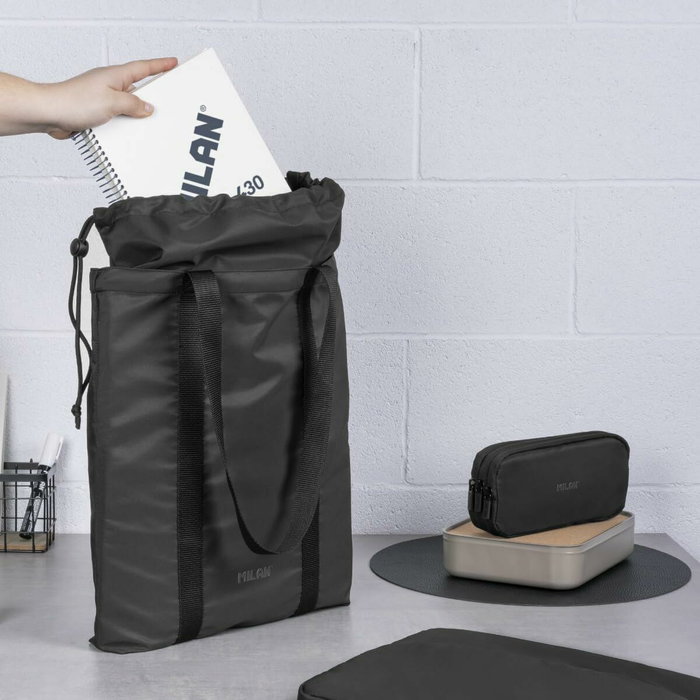 Milan Portatodo Serie Shadow 3 Cremalleras Negro Milan Portatodo Serie Shadow 3 Cremalleras Negro