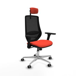 PIQUERAS Y CRESPO Silla de oficina Mardos con Mecanismo Sincro Naranja oscuro y Negro