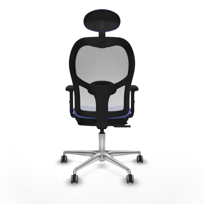 PIQUERAS Y CRESPO Silla de oficina Jorquera con mecanismo Sincro/Traslack, Azul claro y Blanco