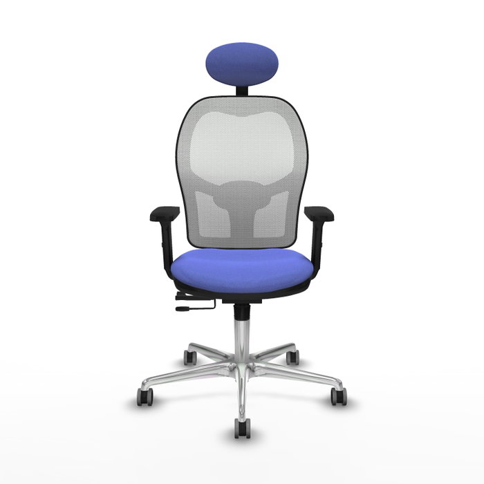 PIQUERAS Y CRESPO Silla de oficina Jorquera con mecanismo Sincro/Traslack, Azul claro y Blanco