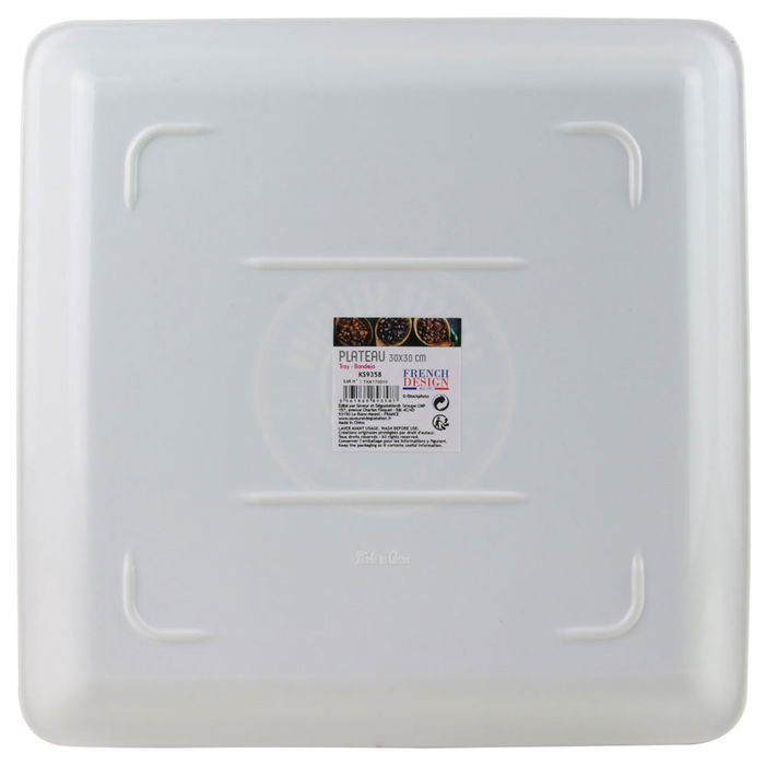 Saveur et Degustation Bandeja de Melamina 30x30 cm Colores Surtidos Blanco Negro