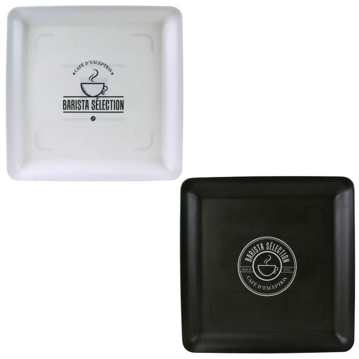 Saveur et Degustation Bandeja de Melamina 30x30 cm Colores Surtidos Blanco Negro