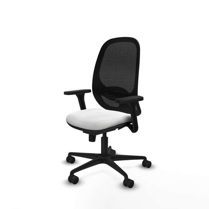 PIQUERAS Y CRESPO Silla de oficina Cilanco con mecanismo Sincro, Blanco y Negro