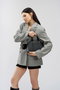 Lucky Bees Bolso 1233 Piel de Polivinilo Negro y Gris 27x10x20 cm