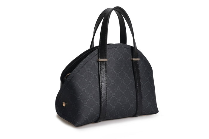 Lucky Bees Bolso 1233 Piel de Polivinilo Negro y Gris 27x10x20 cm