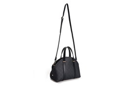 Lucky Bees Bolso 1233 Piel de Polivinilo Negro y Gris 27x10x20 cm