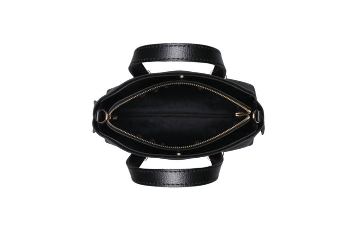 Lucky Bees Bolso 1233 Piel de Polivinilo Negro y Gris 27x10x20 cm