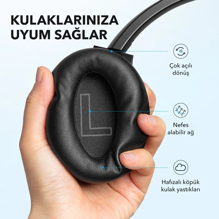 Anker Soundcore Q20i Auriculares Diadema Bluetooth y Alámbricos Circumaurales Blanco con USB-C, Micrófono Integrado para Llamadas y Música