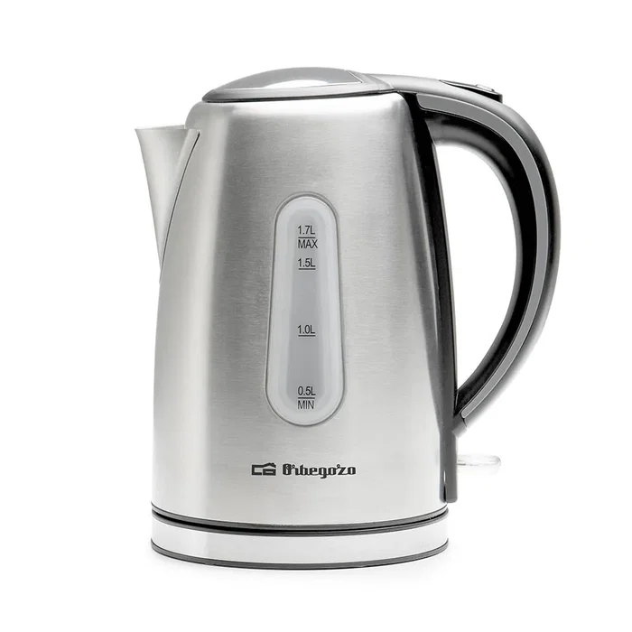 Orbegozo KT 6024 Hervidor Eléctrico de Agua 1.7L 2200W, Tetera de Acero Inoxidable con Desconexión Automática y Base Giratoria 360° Orbegozo KT 6024 Hervidor Eléctrico de Agua 1.7L 2200W, Tetera de Acero Inoxidable con Desconexión Automática y Base Giratoria 360°