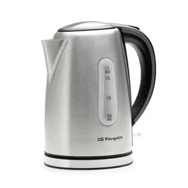 Orbegozo KT 6024 Hervidor Eléctrico de Agua 1.7L 2200W, Tetera de Acero Inoxidable con Desconexión Automática y Base Giratoria 360°