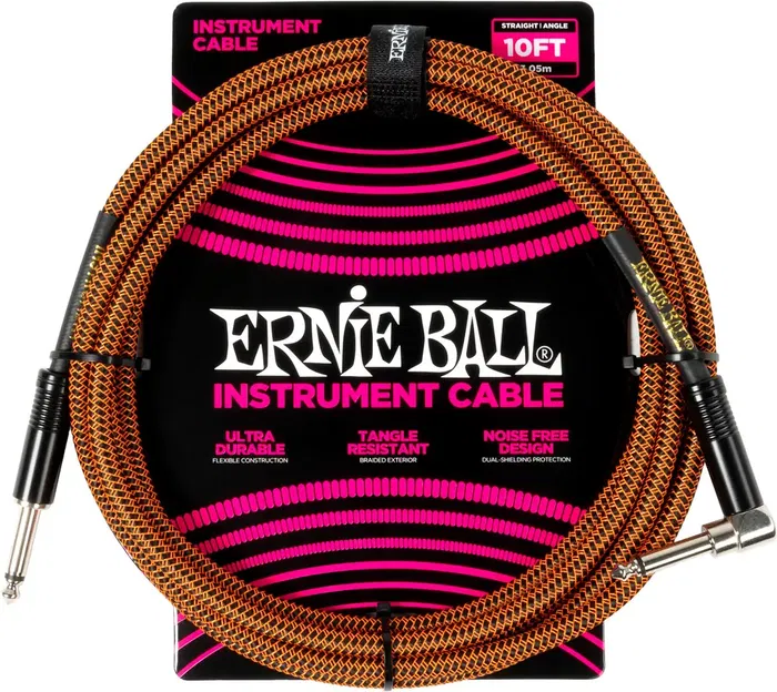 Ernieball Cable para Instrumento Trenzado Jack-Jack SA 3 Metros Naranja/Negro Ernieball Cable para Instrumento Trenzado Jack-Jack SA 3 Metros Naranja/Negro
