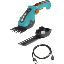 Gardena 9888-20 Kit Cisaille A Gazon Comfortcut Li + Bush Cutle Blade - 3.6 V/3.0 AH - Protección de cuchillas de cable USB -C