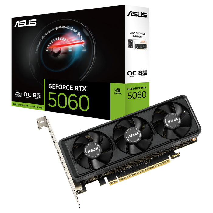 ASUS Tarjeta Gráfica GeForce RTX 5060 OC 8GB GDDR7 128-bit 2xHDMI 1xDP LP BRK