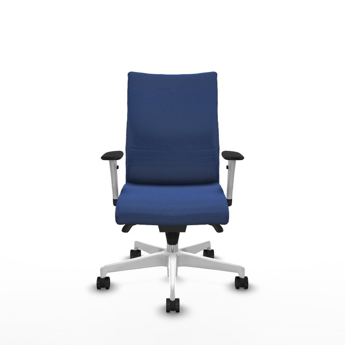PIQUERAS Y CRESPO Silla Albacete Confidente Azul Marino con Mecanismo Sincro y Base Blanca PIQUERAS Y CRESPO Silla Albacete Confidente Azul Marino con Mecanismo Sincro y Base Blanca