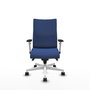 PIQUERAS Y CRESPO Silla Albacete Confidente Azul Marino con Mecanismo Sincro y Base Blanca