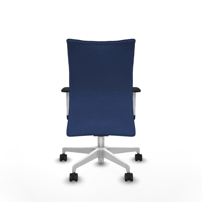 PIQUERAS Y CRESPO Silla Albacete Confidente Azul Marino con Mecanismo Sincro y Base Blanca PIQUERAS Y CRESPO Silla Albacete Confidente Azul Marino con Mecanismo Sincro y Base Blanca