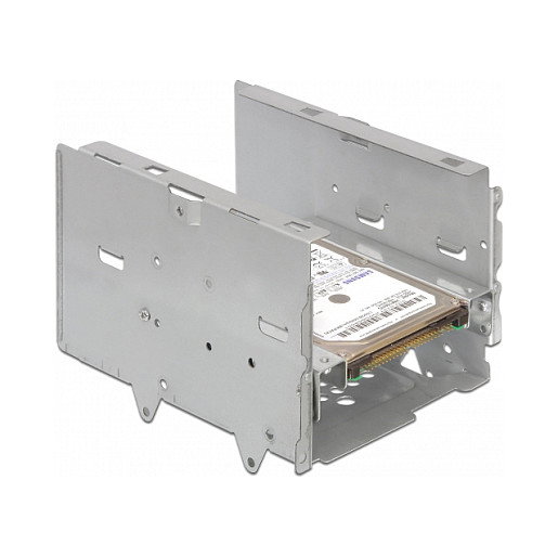 DeLOCK Einbausatz 18282 para disco duro 2.5 pulgadas a bahía 3.5 pulgadas, kit de instalación con tornillos, color plata