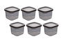 Hermia BNMPEGYAS06-5 Juego de 6 Cajas de Almacenaje de Plástico Antracita 10x10x9.5cm 550ml