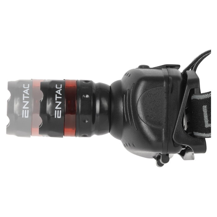 ENTAC Linterna de cabeza EHL-ZOOM-1W-PL Negra
