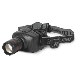 ENTAC Linterna de cabeza EHL-ZOOM-1W-PL Negra