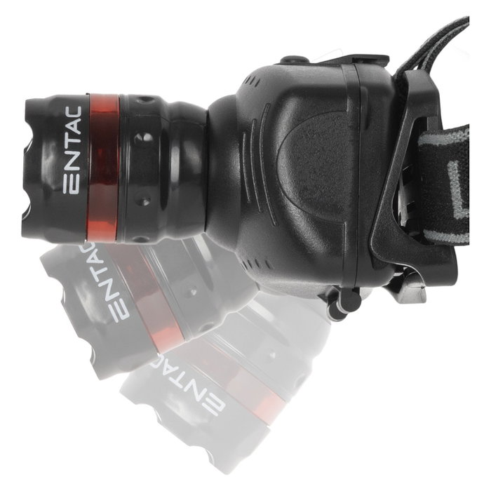 ENTAC Linterna de cabeza EHL-ZOOM-1W-PL Negra