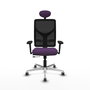 PIQUERAS Y CRESPO Silla de oficina Motilla con mecanismo Sincro/Traslack, Morado y Negro