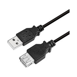 LogiLink Cable USB 2.0 USB-A/M a USB-A/F, 5 m, negro