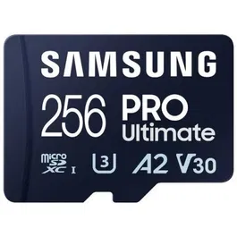 Samsung MB-MY256SA/WW Tarjeta de Memoria microSDXC PRO Ultimate 256GB U3 V30 A2 200MB/s Lectura 130MB/s Escritura con Adaptador