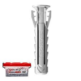 Fischer SX Plus Cubeta Taco 8x40 750 Unidades para Tornillos de 4.5-6 mm + 5 Brocas