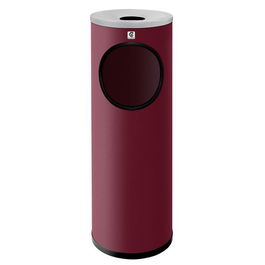 Papelera Cenicero Cilindro Metalica Redonda B-10 21.5 Ø Burdeos