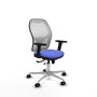 PIQUERAS Y CRESPO Silla de oficina Jorquera con mecanismo Sincro/Traslack, Azul claro y Blanco