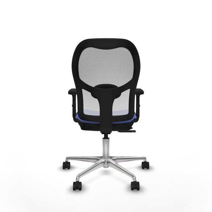 PIQUERAS Y CRESPO Silla de oficina Jorquera con mecanismo Sincro/Traslack, Azul claro y Blanco