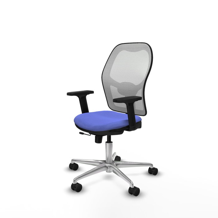 PIQUERAS Y CRESPO Silla de oficina Jorquera con mecanismo Sincro/Traslack, Azul claro y Blanco
