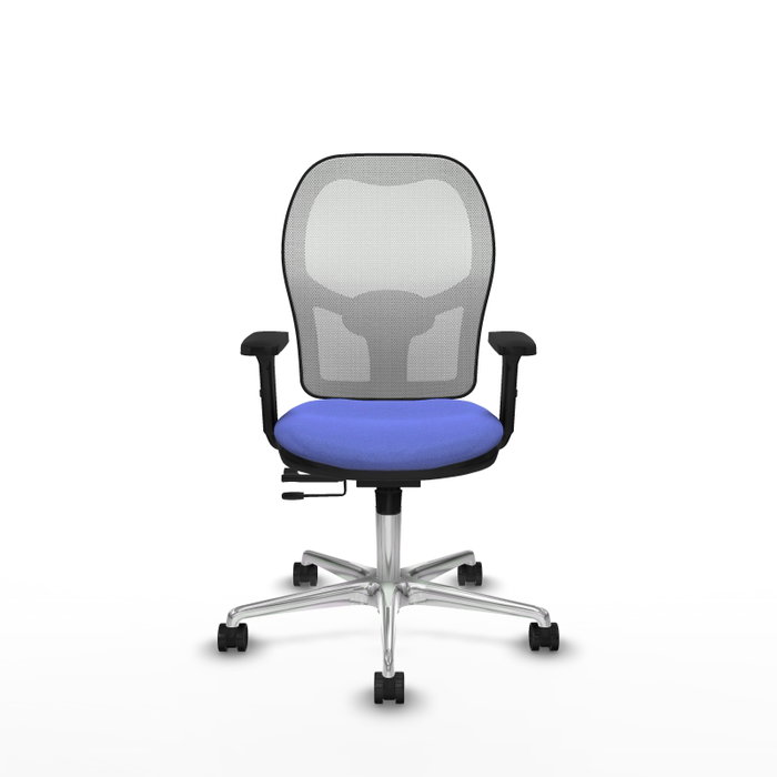 PIQUERAS Y CRESPO Silla de oficina Jorquera con mecanismo Sincro/Traslack, Azul claro y Blanco