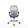 PIQUERAS Y CRESPO Silla de oficina Jorquera con mecanismo Sincro/Traslack, Azul claro y Blanco
