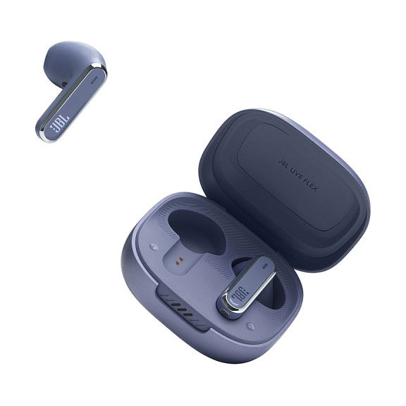 JBL LIVE Flex Auriculares Inalámbricos Bluetooth 5.3 con Cancelación Activa de Ruido (ANC), IP54, 40h Batería, Azul