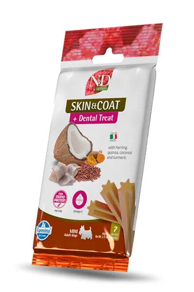 Farmina Treat Nd Quinoa Dog Skin Coat Arenque Mini 15x60 gr Farmina Treat Nd Quinoa Dog Skin Coat Arenque Mini 15x60 gr