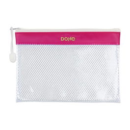 Dosier Sobre Dohe Cremallera A5 Pvc Blanco/Rosa (Set de 12)