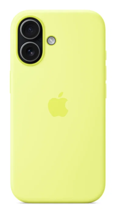 Apple MGEV4ZM/A Funda de Silicona con MagSafe para iPhone 17 - Silicona reciclada al 45% - Color Neon Yellow/Amarillo - Protección contra caídas y rayones